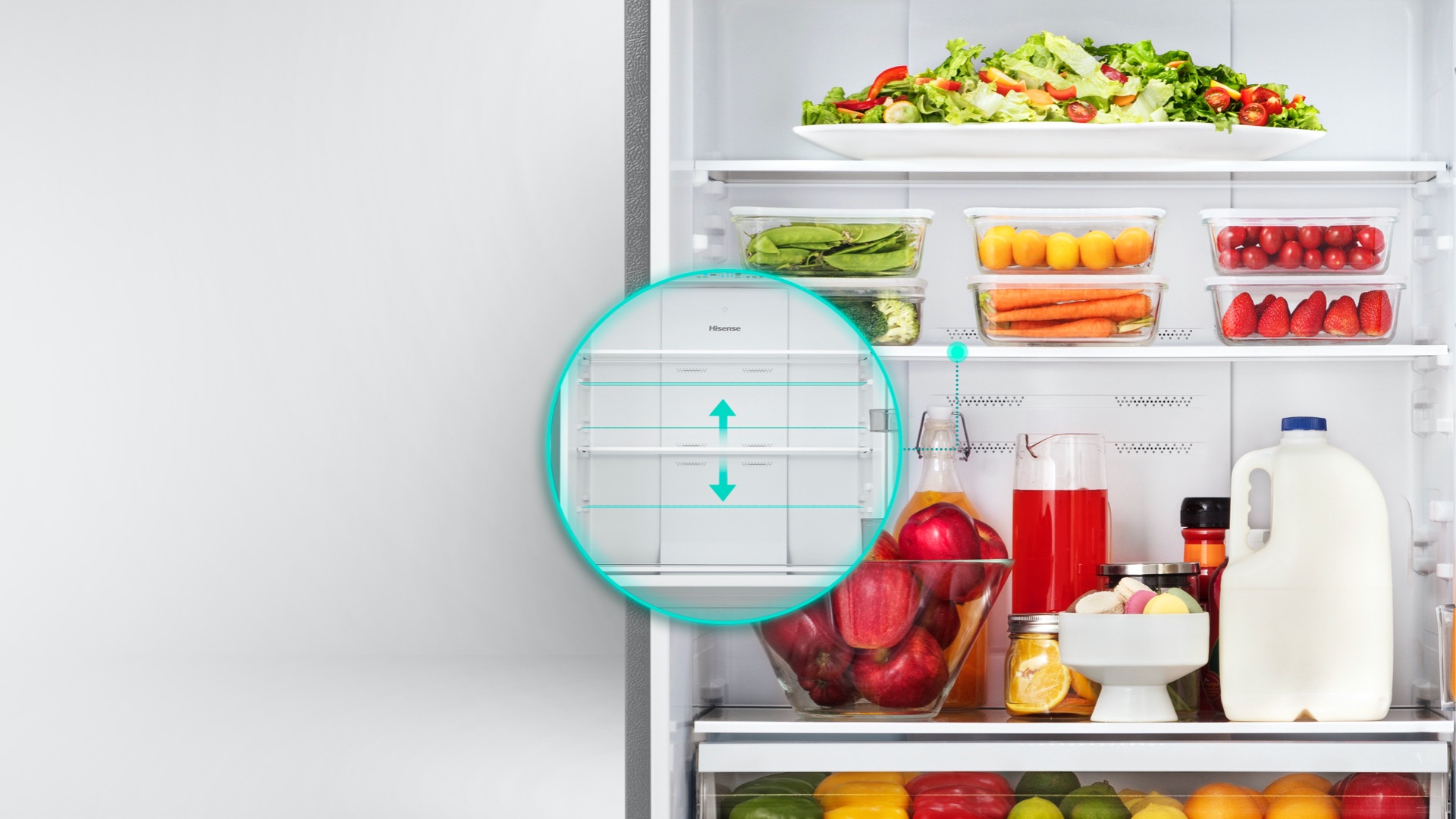 Hisense BCD-450W Adjustable Shelf feature image