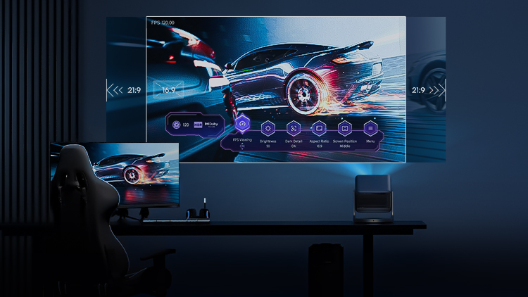 C2 Ultra TriChroma Smart Mini Projector - Banner 13 mobile